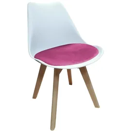 Hti-Living Esszimmerstuhl Samt Atlanta weiß/pink