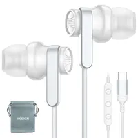 USB C Kopfhörer für Samsung S25 S24 S23 Ultra FE S22 A16 A55 A54 Wired Earbuds Magnetische In-Ear Typ C Kopfhörer mit Mikrofon Lautstärkeregler Stereo Noise Canceling für iPhone 16 Pro Max Pixel 9 8a