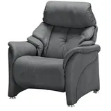 HIMOLLA Relaxsessel 4217 Leder 96 x 107 x 91 cm Grau mit Kopfteil