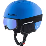 Alpina Kinder Zupo+Scarabeo Jr. Set Skihelm (Größe 51-55cm, blau)