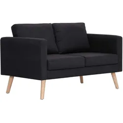 vidaXL 2-Sitzer-Sofa Stoff Schwarz