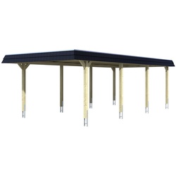 SKANHOLZ Carport »Wendland«, BxT: 409 x 870 cm, Firsthöhe: 247 cm, farbbehandelt - braun