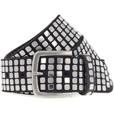 b belt Quinn Leder schwarz/silber 105 cm