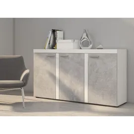 masseno Sideboard, RITMO 149x40x82 cm mit 3 Türen Weiß