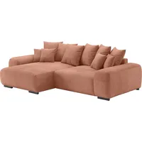 Polsterecke HOME AFFAIRE "Sundance II" Sofas Gr. B/H/T: 318cm x 92cm x 188cm, Microfaser, Recamiere links-Bettfunktion rechts, braun (novaclean avanti 9 ginger) Dauerschläfer mit EasyBett-Schlaffunktion, Bettkasten und Topper