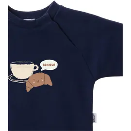LILIPUT Sweatanzug LILIPUT "Croissant Bonjour", Mädchen, Gr. 98/104, blau (beige, blau), 80% Baumwolle, 20% Polyester, bedruckt, Sportanzüge, bestehend aus Leggings und Sweatshirt