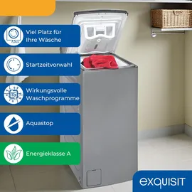 Exquisit LTO51207-030A Toplader silber (7,5 kg, 1200 U/min)