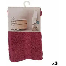 Badetuch Granatrot (70 x 0,5 x 130 cm) (3 Stück)