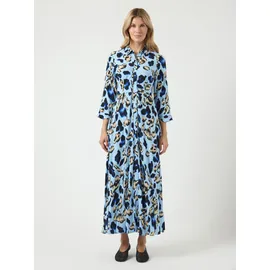 Y.A.S Hemdblusenkleid Shirtkleid Liro Print Blau L
