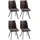 Home4You Esszimmerstuhl Vintage Mikrofaser braun 4er Set