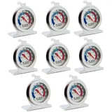 8 Stück Thermometer Kühlschrank,Kühlschrankthermometer analog,Gefrierschrank thermometer,Thermometer aus Edelstahl,KüchenbadzubehörThermometer,für Kühlschränke, Gefrierschränke, Kühlhäuser