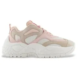Armani Exchange für Damen. XDX120XV708U627 Turnschuhe in verschiedenen Materialmischungen beige, rosa (36), Wohnung, Schnürsenkel, Lässig