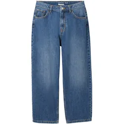 5-Pocket-Jeans TOM TAILOR, Jungen, Gr. 164, N-Gr, blau (blau denim), Denim/Jeans, Obermaterial: 100% Baumwolle, unifarben, modisch, bequem lang, Jeans, Baggy Jeans- mit ausgestelltem Bein