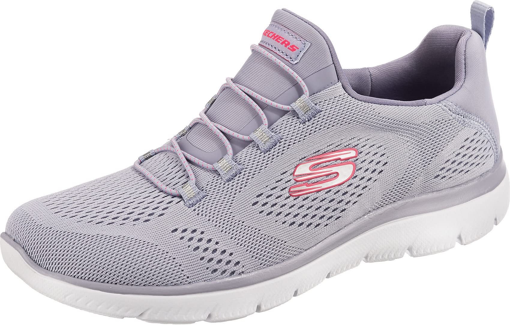 Skechers Damen Summits Perfect Views Sneaker, Lavender Mesh/Hot Pink Trim, 41 EU - 41 EU