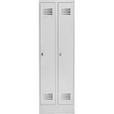 Stier Garderobenspind Premium mit Sockel 2 Abteile Drehriegel lichtgrau
