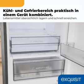 Exquisit KGC5380-115-NF-040C Kühl-Gefrierkombination (378 l, 2005 mm hoch, Schwarz)