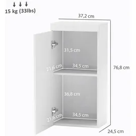 Homcom Hängeschrank Wandschrank 37 x 24 x 76 cm Weiß