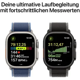 Apple Watch Ultra 3 GPS + Cellular 49 mm Titangehäuse Schwarz Milanese Loop Schwarz L