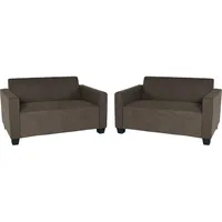 MCW Sofa-Garnitur Couch-Garnitur 2x 2er Sofa Moncalieri Stoff/Textil ~ braun