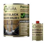 Contura 2K Bootslack + Härter Yacht Lack GFK SeidenmattThekenlack Holzlack Boot Klarlack (Transparent, 550ml. (500ml. + 50ml.))