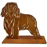 Terma Stahldesign Rost Hund Cavalier King Charles Spaniel lebensgroß Metall Gartenfigur Handmade Germany wetterfest Gartendeko Tierfigur Grabdeko Geschenk