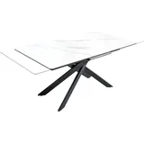 Riess-Ambiente Esstisch ALPINE 160-200cm weiß Keramik Marmor schwarz Metall, Esszimmertisch, Küchentisch