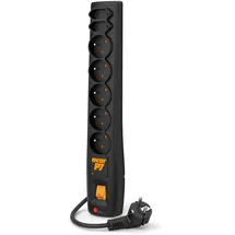 Acar Steckdosenleiste 1,5 m Schwarz 7 St.