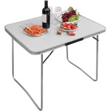 Woltu Campingtisch Klapptisch 80 x 60 x 70 cm Klappbar Gartentisch aus Alu und MDF für Picknick Strand im Freien, Grau