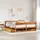 vidaXL Massivholzbett 180 x 200 cm Wachsbraun