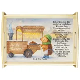 Mr. & Mrs. Panda Tablett Igel Maronen Design, Tablett, Weiß, betttablett, Holztablett, Küchent, Echtholz lasiert, (Packung, 1-tlg) weiß