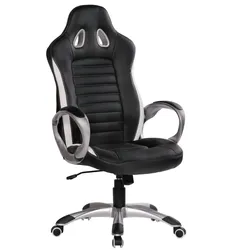 KADIMA DESIGN Chefsessel ENZA Racing-Design, Leder Optik, höhenverstellbar, Gasdruckfeder, weiß