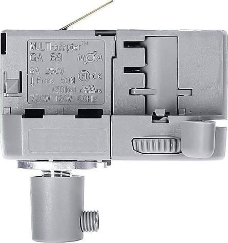 Global Trac, Beleuchtung Zubehör, Euro-Adapter für 3-Phasenschiene GA 69-1, grau max. 6A/50N, 60172