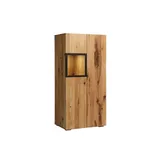 MASSIVMOEBEL24.DE Highboard Wild-/Zerreiche 66x43x138 natur geölt FRANKFURT #114 - 2 Jahre Gewährleistung - mind. 14 Tage Rückgaberecht - Beige