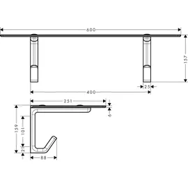 Hansgrohe Axor universal 600mm, f Badetuch, brushed black chrome