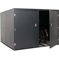 MCW Fahrradgarage 4er-Fahrradgarage Gerätehaus mit Ablage abschließbar Metall 160x222x208 cm anthrazit