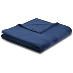Wohndecke BIEDERLACK "King Fleece", blau (marine), B:150cm L:200cm, Wohndecken, leicht, Kuscheldecke