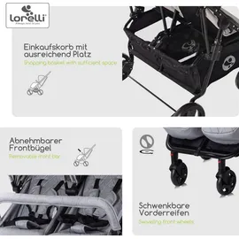 Lorelli Zwillingskinderwagen hellgrau