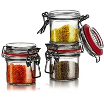 BigDean 12er Set Vorratsgläser 125ml - Drahtbügelglas Gewürzglas mit Deckel & Bügelverschluss - Germany – Einmachgläser luftdicht - Schwarz
