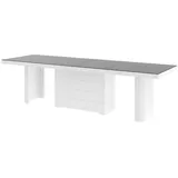 designimpex Esstisch Design Tisch HE-777 Grau / Weiß Hochglanz XXL ausziehbar 140 bis 332 grau