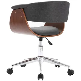 vidaXL Drehbarer Bürostuhl Grau Bugholz