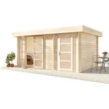 Alpholz Gartenhaus Modern-E Flachdach Unbehandelt 422 cm x 359 cm