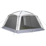 Skandika Outdoor Shelter mit Moskitonetz - Pavillon Fortun 350 - 210 cm Höhe - 350x350cm hellgrau 4 PERSONEN
