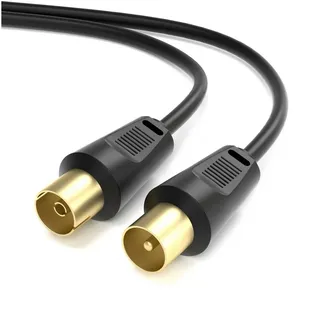 JAMEGA Antennenkabel HDTV Full HD 135db 75 Ohm Koaxialkabel 4K UHD Koax Steck SAT-Kabel, TV Koax, (5000 cm)