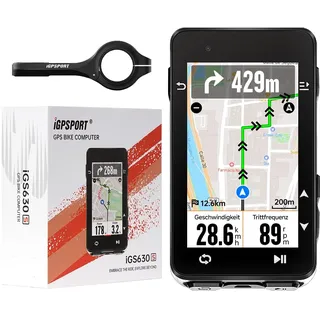 iGPSPORT iGS630S Fahrradcomputer GPS, 2.8'' Bildschirm mit Map Navigation Segment Climb Funktion Wireless Cycling GPS, 16GB Speicher 45H Fahrrad Tacho mit BLE5.0/ ANT+,IPX7 (iGS630S)