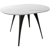 Mirjan24 Esstisch, Weiß Hochglanz, Rund,Rund, 100x76x100 cm, Esszimmer, Tische, Esstische