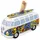 BRISA VW Collection - Volkswagen Spar-Büchse-Schwein-Dose mit Surfbrett im T1 Bulli Bus Samba Design (Flower Power/Bunt)