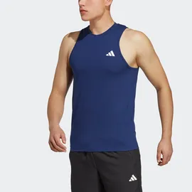 adidas Tanktop ADIDAS PERFORMANCE "TRAIN ESSENTIALS FEELREADY TRAINING SLEEVELESS", Damen, Gr. M, blau (dunkelblau, weiß), Single Jersey, Obermaterial: 70% Polyester, 30% Baumwolle, clean, tiefer Rundhals, Tops Tanktop