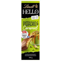 Lindt Tafelschokolade HELLO Pistachio & Caramel, mit gesalzene Karamell-Füllung & Pistazienstückchen, 100 g