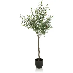 bümö plants Olive Kunstbaum - Täuschend echter Olivenbaum, geruchlose Premium Kunstpflanze für lebendiges Ambiente - authentische, künstliche