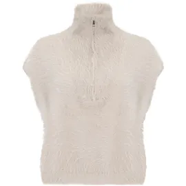 Cartoon Strickpullunder mit Reißverschluss in Beige | 42